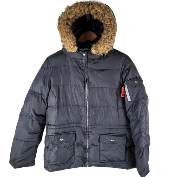 Marc New York Puffer Down Filled Hooded Black Jacket Size Medium - Picture 5 of 16
